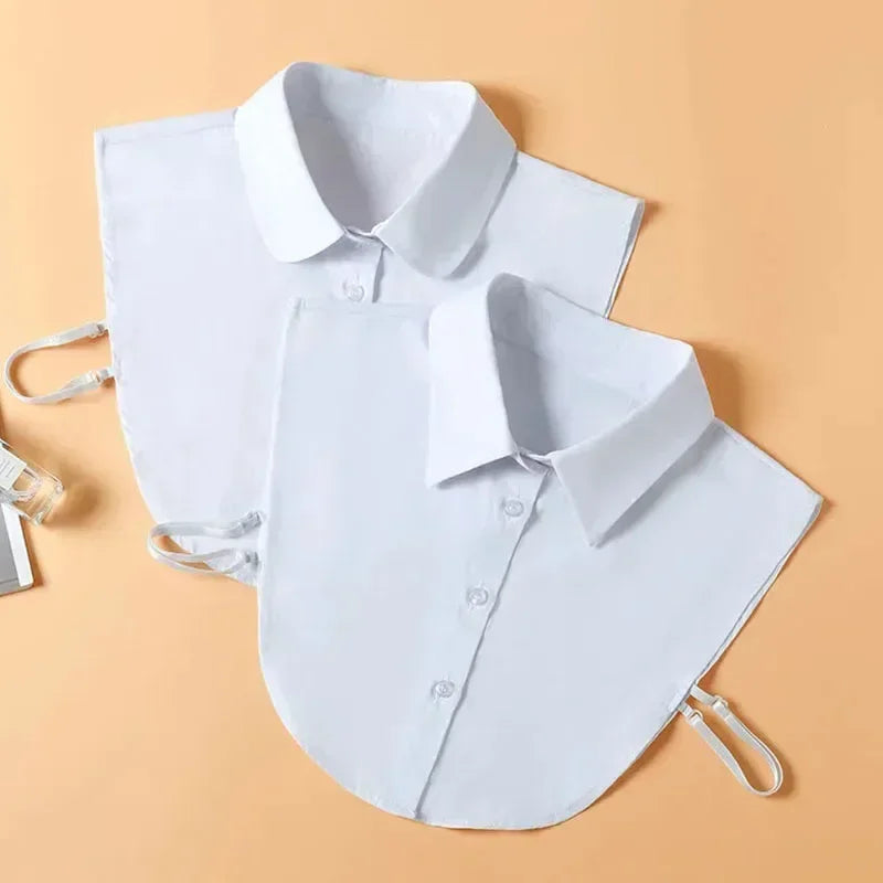 Fashion 2025 Front Tie White Fake Collar for Women Stand Detachable Collar Fake Girls Vintage Lace Ladies False Blouse Collar